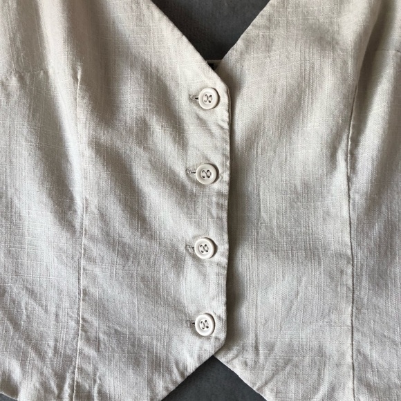 H&M Women Beige Sleeveless Top Vest Size L Office Career Business - Picture 3 of 12